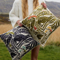 Cotton Wildlife Print Throw Pillow