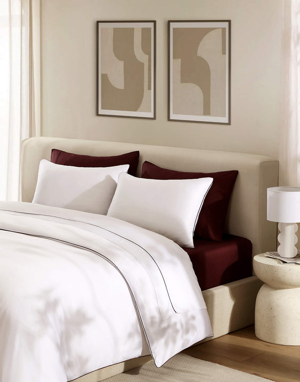 Bamboo Sateen Piped Duvet Cover – duvet covers (view 2) | Roost & Roam