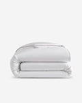 Bamboo Sateen Piped Duvet Cover – duvet covers, in white - boulder | Roost & Roam