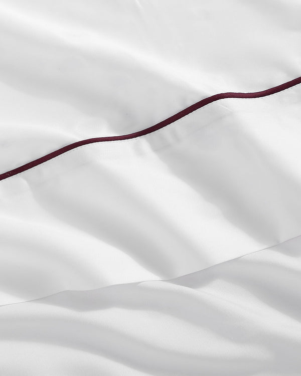 Contrast-Piped Lyocell Blend Top Sheet – sheets (view 2) | Roost & Roam