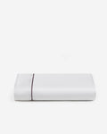 Contrast-Piped Lyocell Blend Top Sheet – sheets, in white - taupe | Roost & Roam