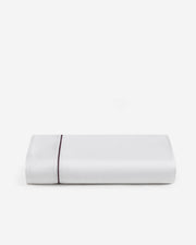 Contrast-Piped Lyocell Blend Top Sheet – sheets, in white - taupe | Roost & Roam