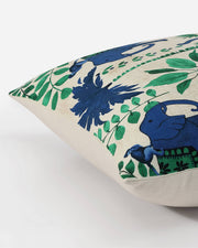 Printed Cotton Jungle Motif Throw Pillow