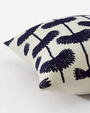 Palm Embroidered Linen-Blend Throw Pillow