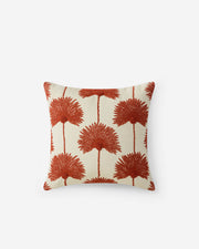 Palm Embroidered Linen-Blend Throw Pillow