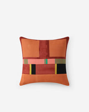 Geometric Patchwork Cotton Throw Pillow