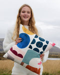 Graphic Print Cotton Slub Throw Pillow