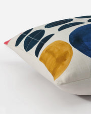Graphic Print Cotton Slub Throw Pillow