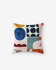Graphic Print Cotton Slub Throw Pillow
