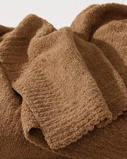 Bouclé-Texture Oversized Bed Blanket