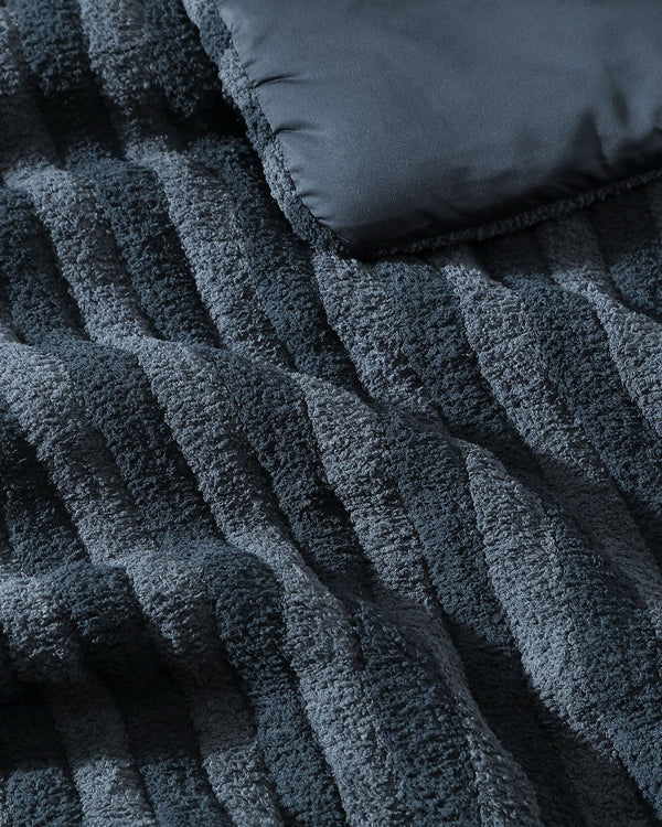 Ribbed Plush Piped Comforter – comforters (view 3) | Roost & Roam