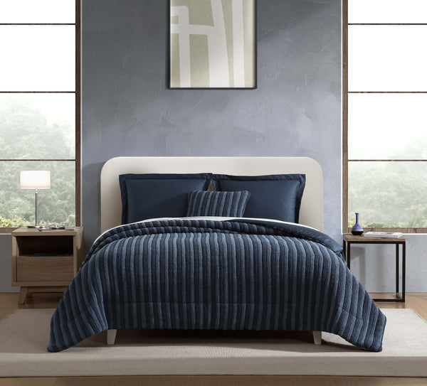 Ribbed Plush Piped Comforter – comforters (view 2) | Roost & Roam