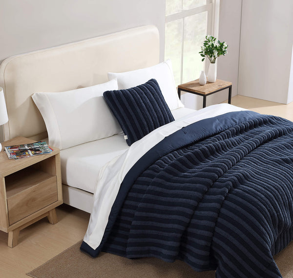 Ribbed Plush Piped Comforter – comforters (view 4) | Roost & Roam