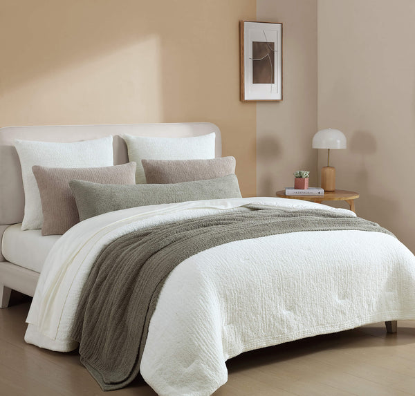 Bouclé-Texture Euro Pillow Sham – shams (view 3) | Roost & Roam