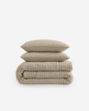 Waffle-Texture Comforter and Sham Bundle