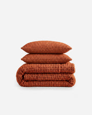 Waffle-Texture Comforter and Sham Bundle