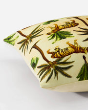Cotton Velvet Tiger Print Throw Pillow