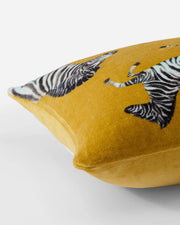 Velvet Watercolor Zebra Lumbar Pillow