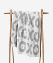 XOXO Throw – throws, in cloud gray - off white | Roost & Roam