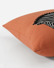 Embroidered Zebra Motif Throw Pillow