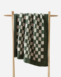 Double-Knit Checkerboard Throw – throws, in mocha - sahara tan | Roost & Roam