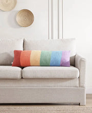 Boucle-Finish Rainbow Lumbar Pillow – pillows (view 3) | Roost & Roam