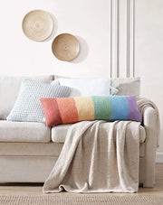 Boucle-Finish Rainbow Lumbar Pillow – pillows (view 4) | Roost & Roam