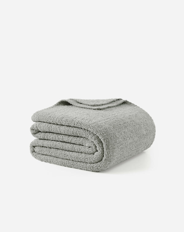 Bouclé-Texture Oversized Bed Blanket