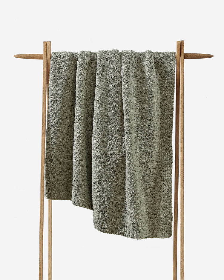 Boucle-Texture Oversized Throw Blanket – throws, in misty blue | Roost & Roam