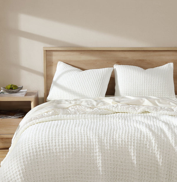 Waffle-Texture Bamboo Comforter – comforters (view 3) | Roost & Roam