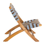 Woven Strap Acacia Folding Lounge Chair — scale reference and proportion detail