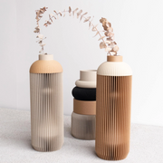 Ribbed Bioplastic Tall Vase