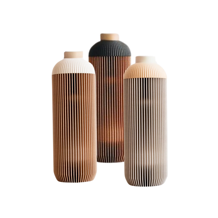 Ribbed Bioplastic Tall Vase