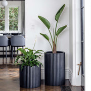 Ribbed Cylinder Lightweight Planter