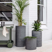 Ribbed Cylinder Lightweight Planter