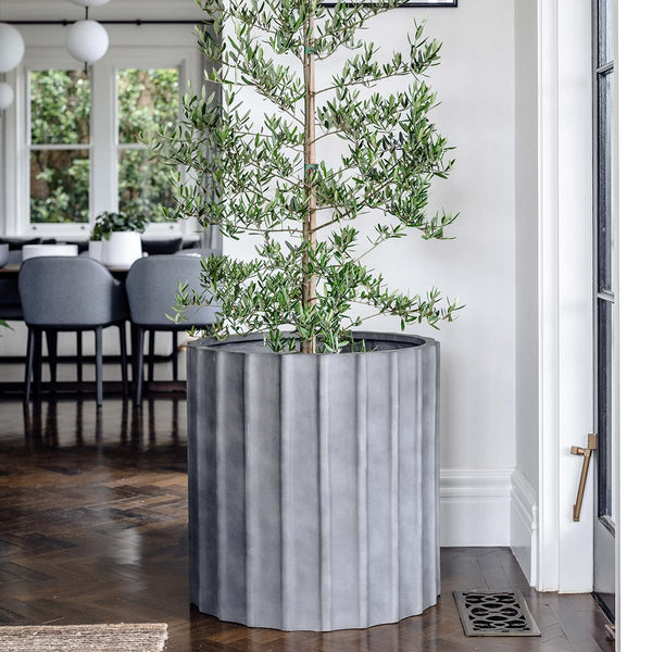 Fluted Fibreglass Cylinder Planter