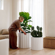 Fluted Fibreglass Cylinder Planter