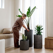 Ribbed Cylinder Lightweight Planter
