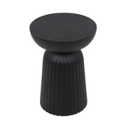 Fluted Matte Black Accent Table