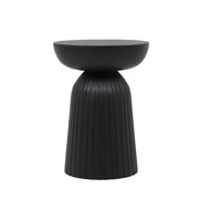 Fluted Matte Black Accent Table