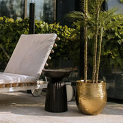 Fluted Matte Black Accent Table