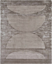 Taupe Geometric Arch Viscose Area Rug