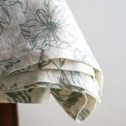 Floral Print Linen Tablecloth