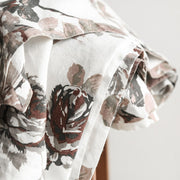 Floral Print Linen Tablecloth