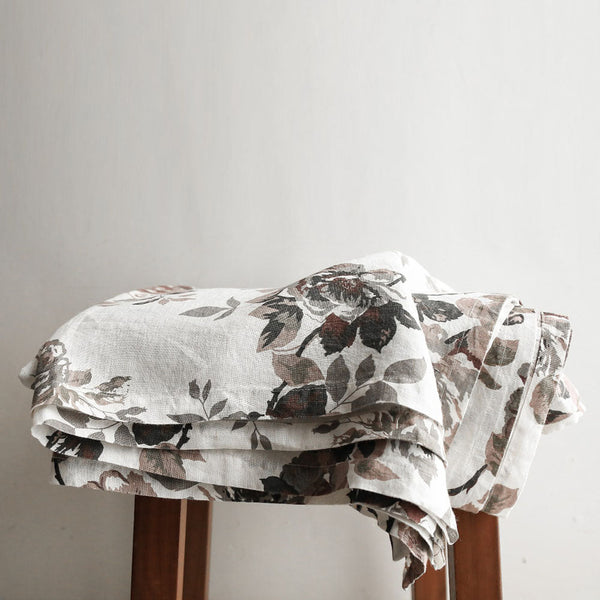 Floral Print Linen Tablecloth