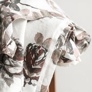 Floral Print Linen Tablecloth
