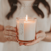 Hello Fall Soy Candle, Tinted Beige Glass Jar, 12 oz