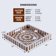 Resin Inlay Wood Geometric Decorative Tray