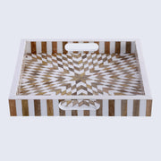 Resin Inlay Wood Geometric Decorative Tray