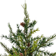 Faux Pine Tree in Woven Basket